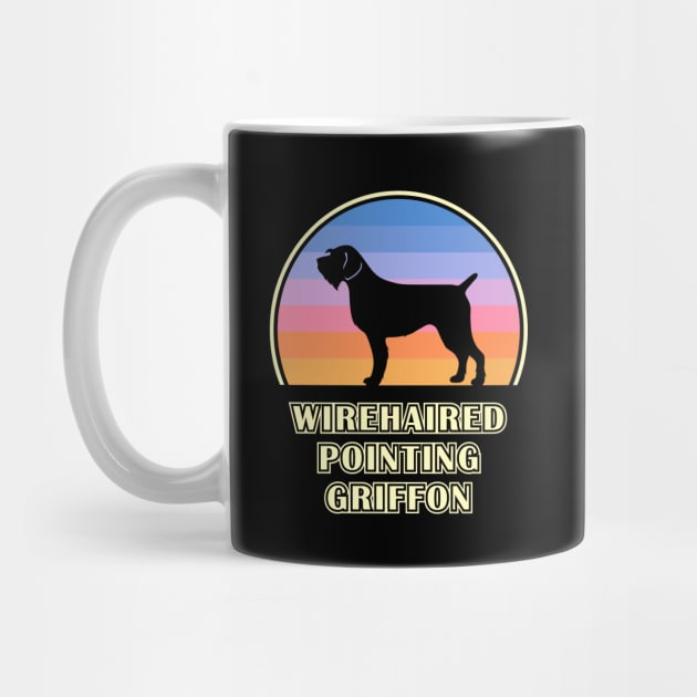 Wirehaired Pointing Griffon Vintage Sunset Dog by millersye